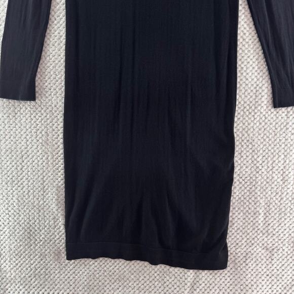 Garnet Hill Sweater Womens M Black Silk Long Cardigan Button Front Thin Stretchy - Picture 7 of 12